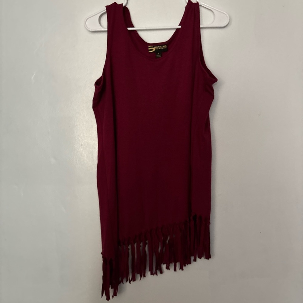 Serena Williams Maroon Fringe Tank Top Tunic